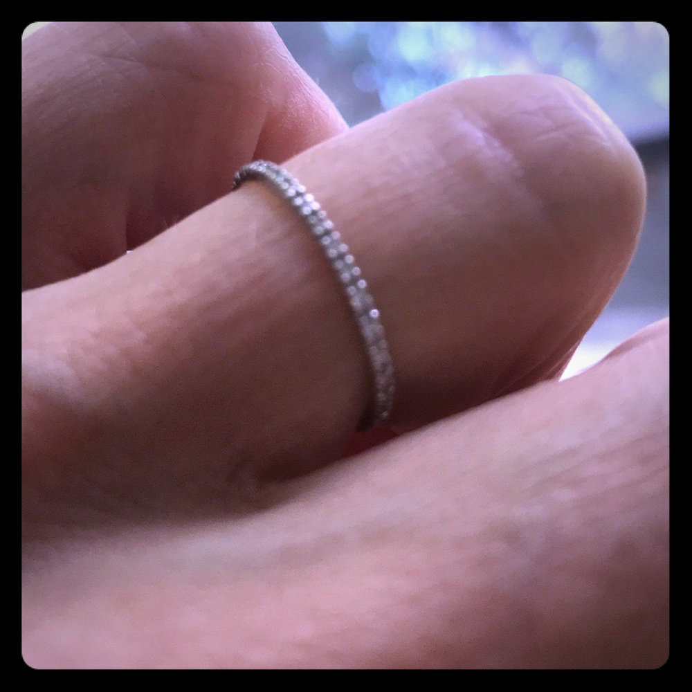 Tiny Diamond Threadbare Ring - image 1